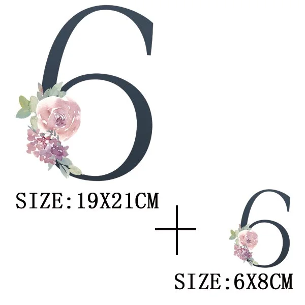 Beautiful Number Thermal Stickers On T-shirt Bag DIY Washable Patches Funny Design Iron On Transfers For Clothes Appliqued Decor