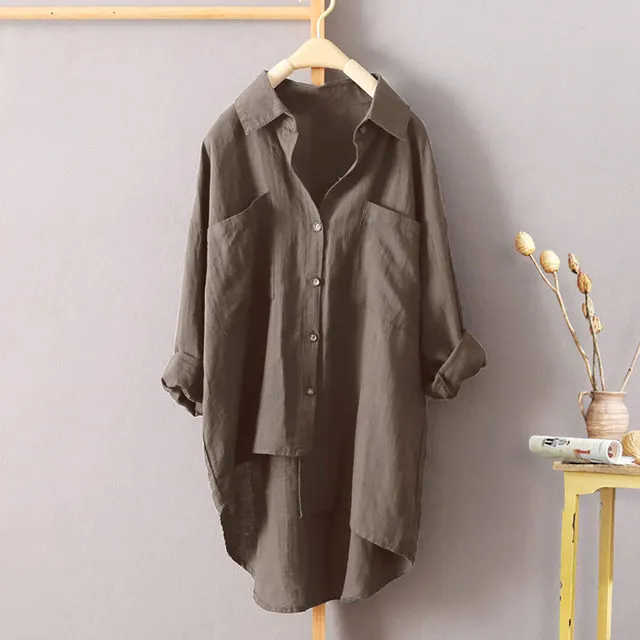 Uveng Uveng Casual Wind Pure Color Shirt Spring And Autumn New Women's Cardigan Double Pocket Long Sleeve Temperament Jacket Women's Shirt