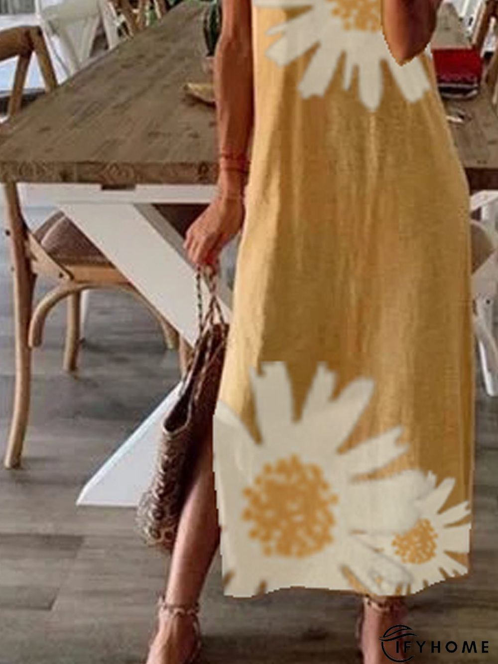 Women Summer Floral-Print Short Sleeve Casual Maxi Dress | IFYHOME