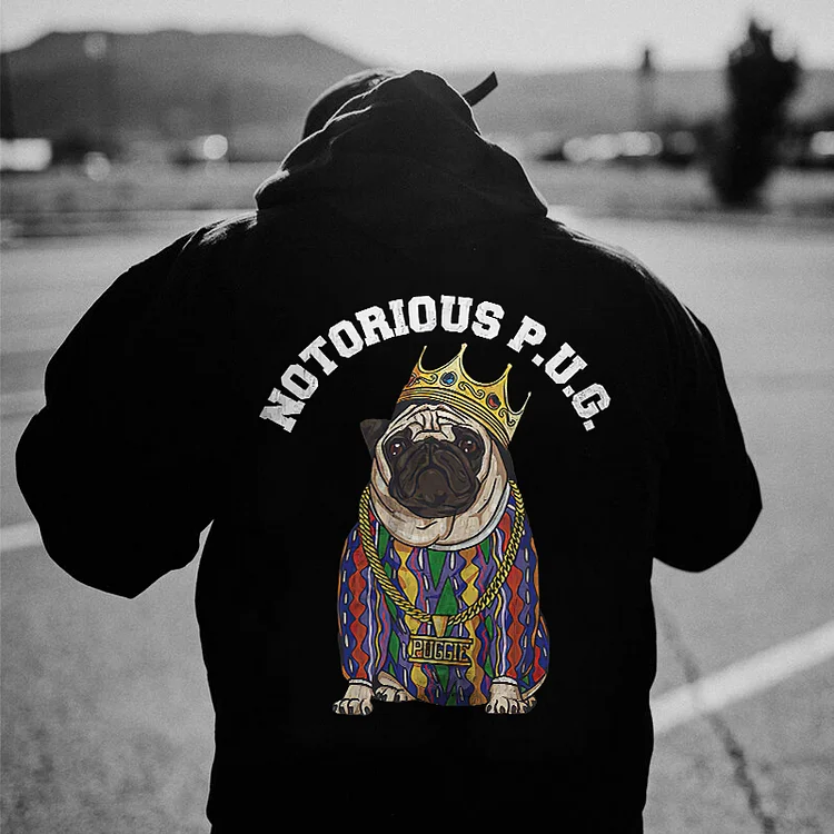 Notorious Pug Printed Men's Hoodie