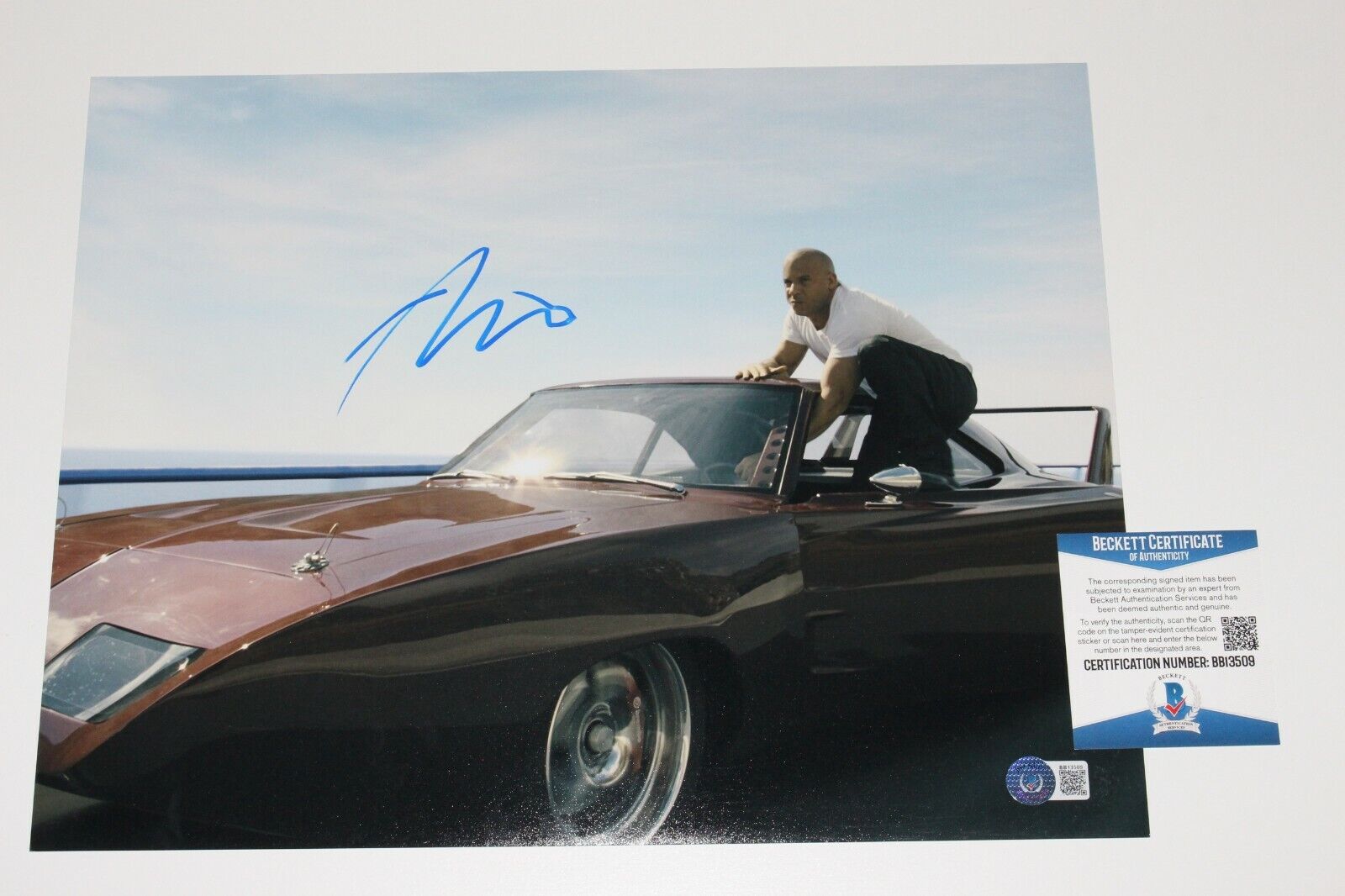 VIN DIESEL SIGNED 'FAST & FURIOUS' 11x14 Photo Poster painting D BECKETT COA xXx PAUL WALKER AE