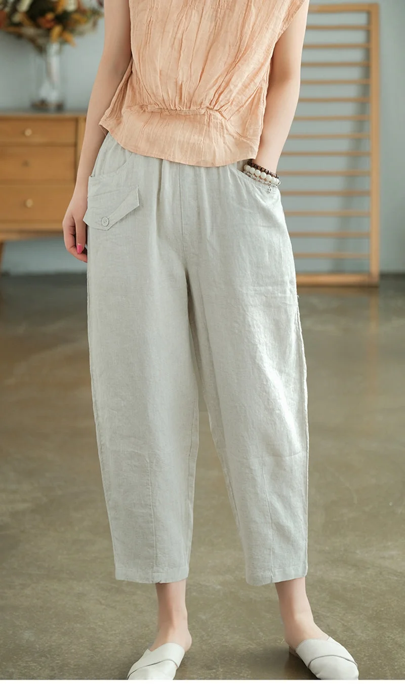 Summer Linen Pants For Women Spring Trousers