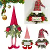 LED Christmas Santa Gnome Pendant with Lights Artificial Plant Elf Doll Ornament