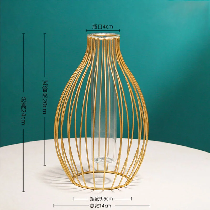 Nordic Simple Flower Stand Iron Frame Vase Simple Family Flower Rack Bottle Ornament Christmas Decoration Pot Holder jarrones