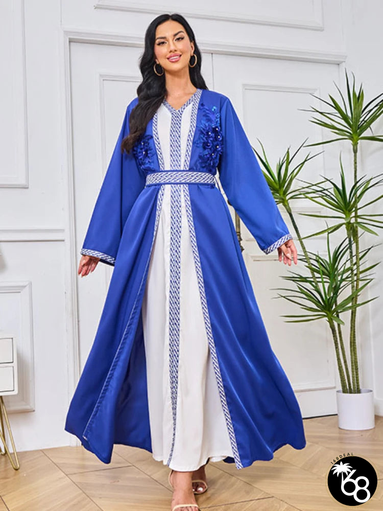Women's Arabian Polyester Full Sleeves Embroidered Casual Dress | 168DEAL