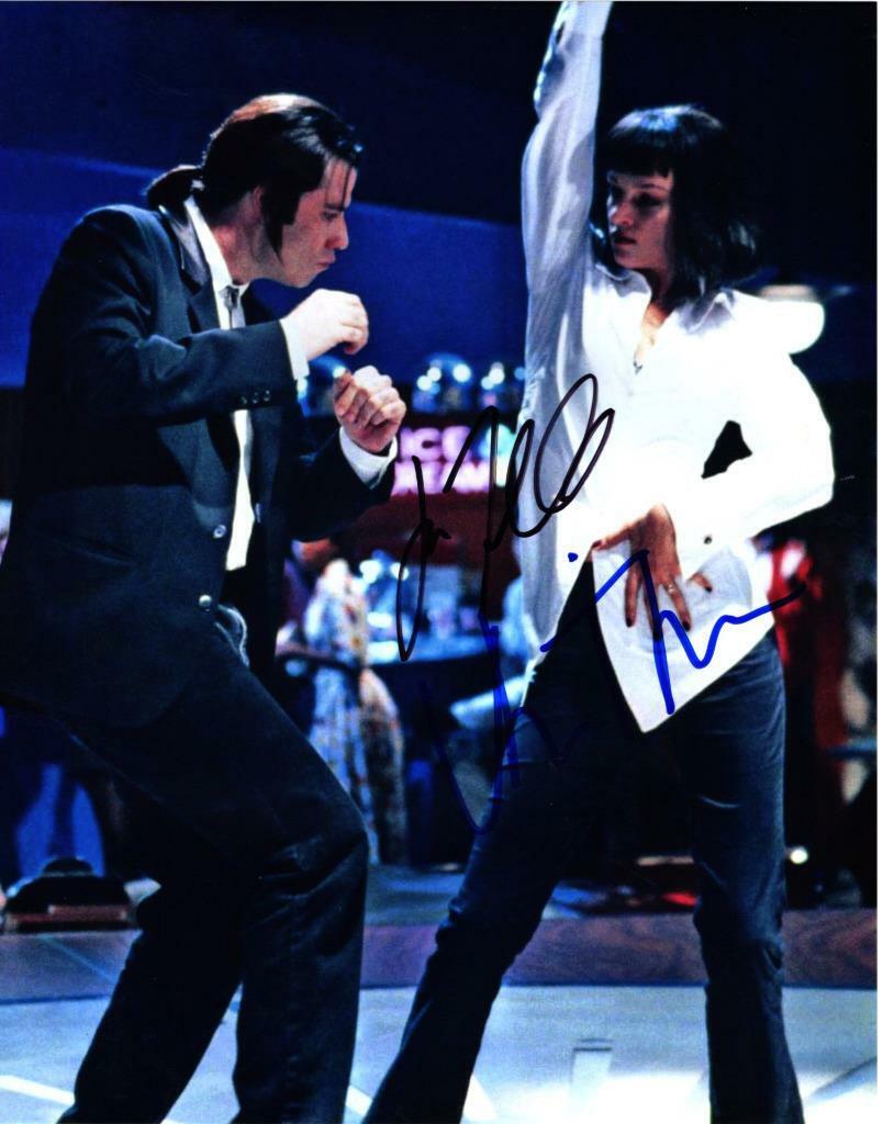 Uma Thurman John Travolta 11x14 Signed Autographed Photo Poster painting Picture with COA