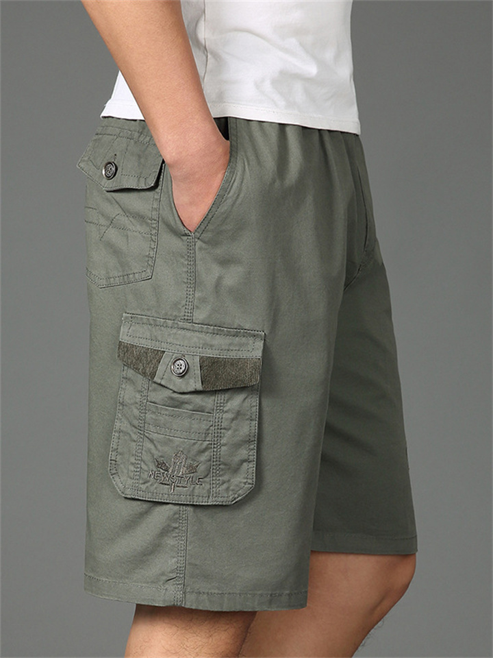 Men's Large Size Casual Shorts Summer Cotton Work Shorts Loose Five Pants