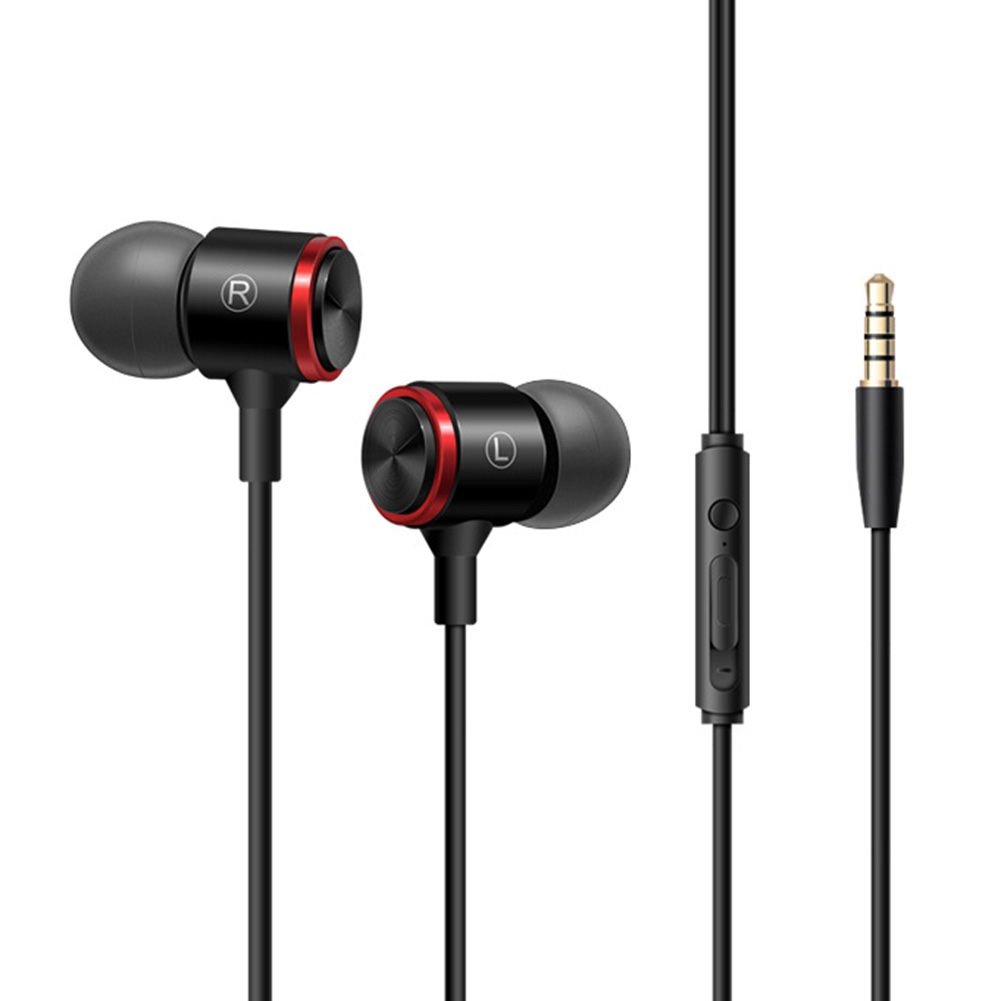 

3.5mm Wired Earphone Deep Bass Line Control In-Ear Sport Music Headphone, Black, 501 Original