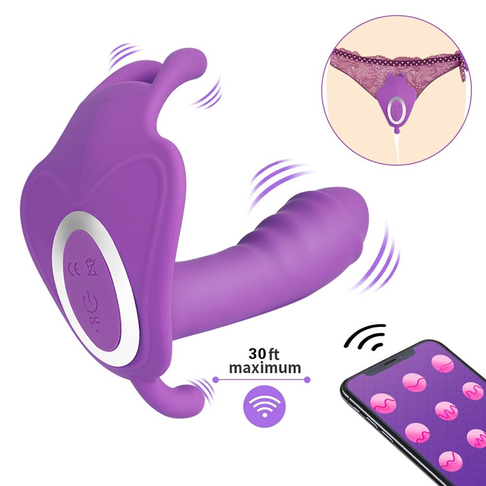 Wearing Masturbation Device To Wireless Remote Control Of Invisible Butterfly
