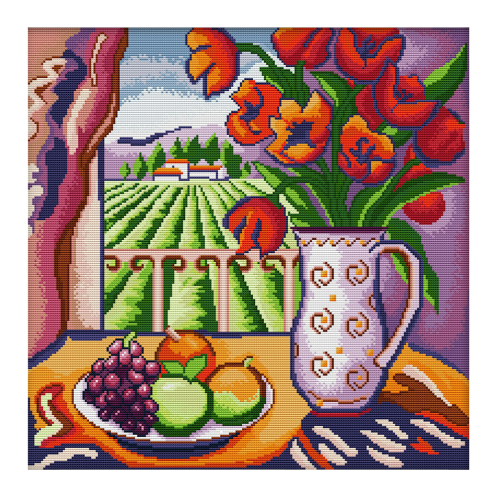 

Landscape - 14CT Stamped Cross Stitch - 45*45CM, 501 Original