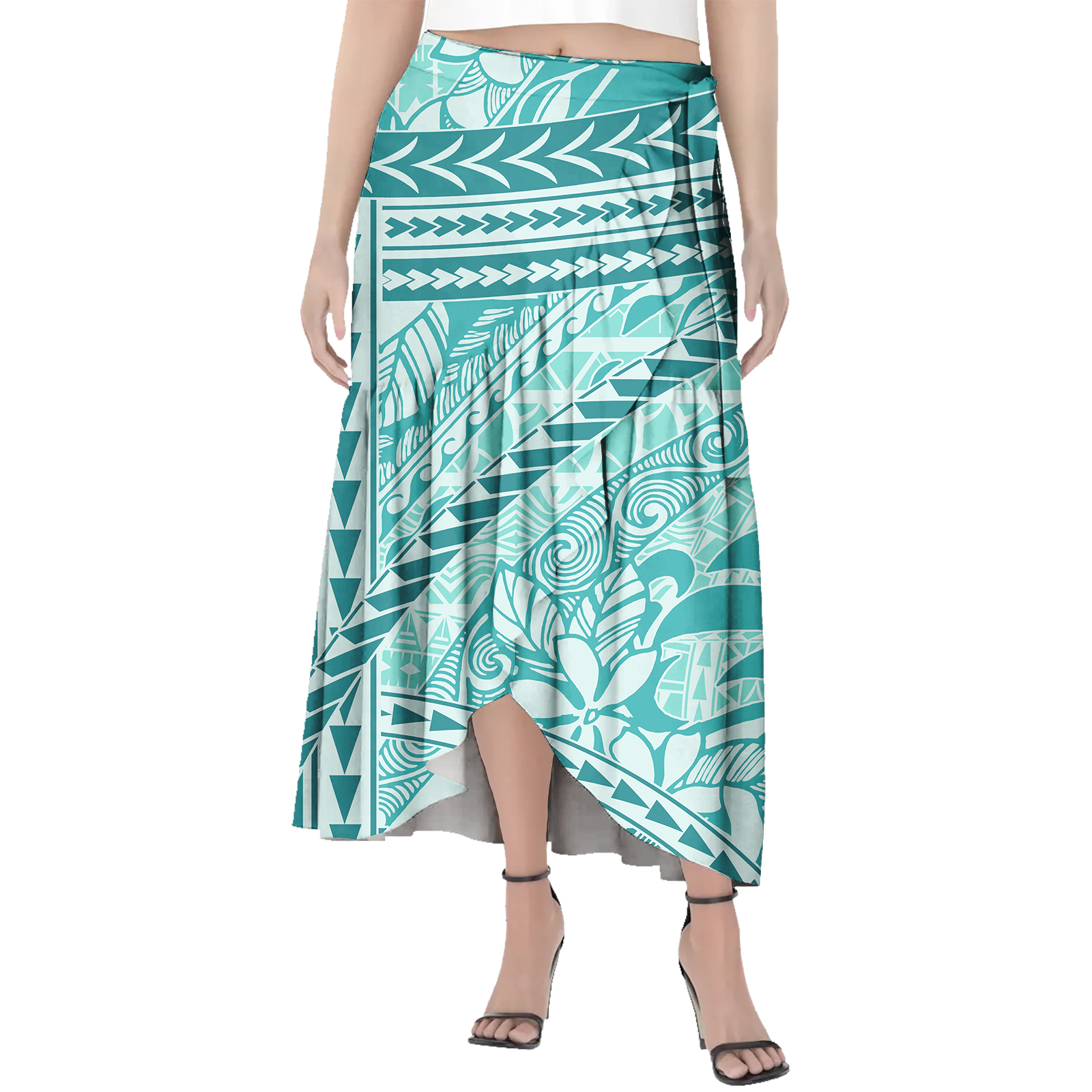 Korytires fairy dress women Fashion Summer Hawaii Long Skirts Women Vintage Print Woman Clothes Polynesian Female Maxi Skirt