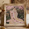 Sakura Garden Ancient Beauty Special Shaped DIY Partial Drill Diamond Painting Kit for Adults Beginners Home Decor Diamonds Paintings Gem Art 30x30cm