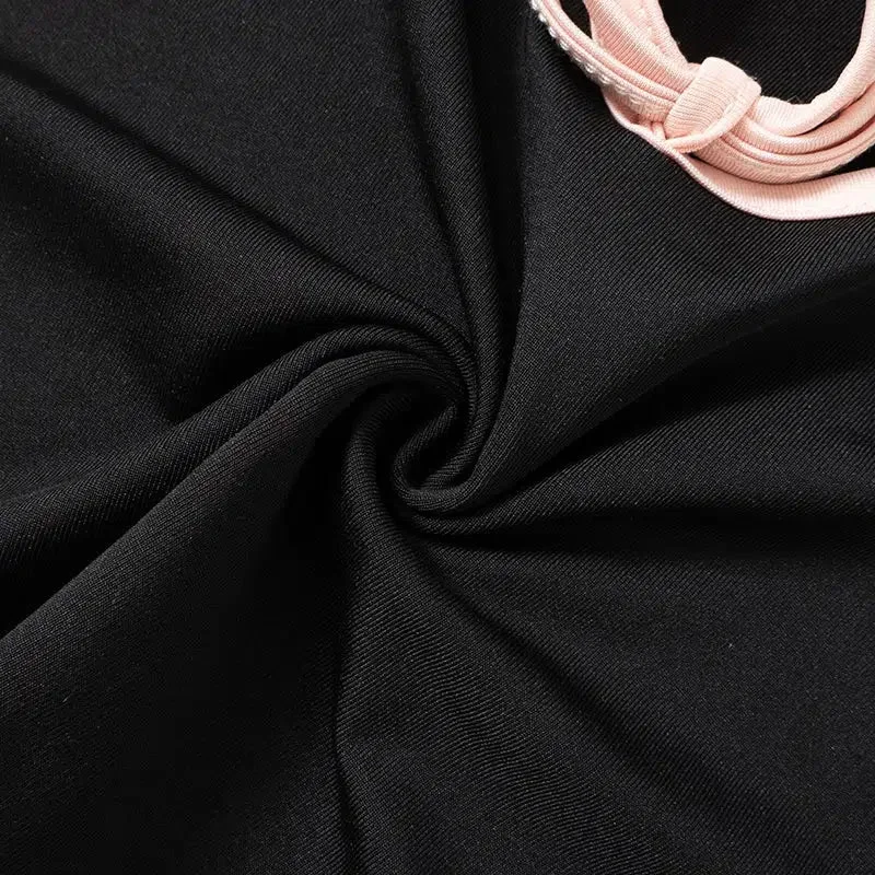 Brownm Girl Bow Sweetheart Neckline Top