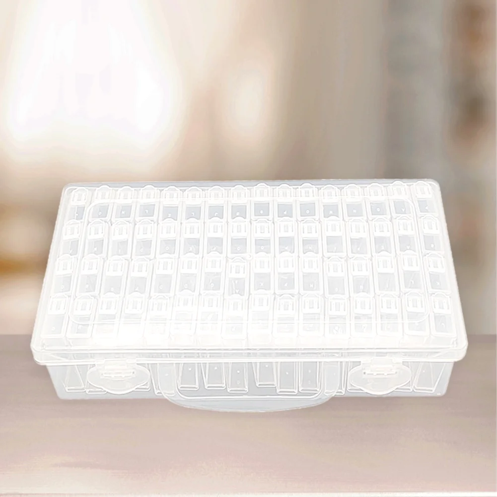 64 Slots Container Case Clear DIY Craft Storage for Embroidery Tools
