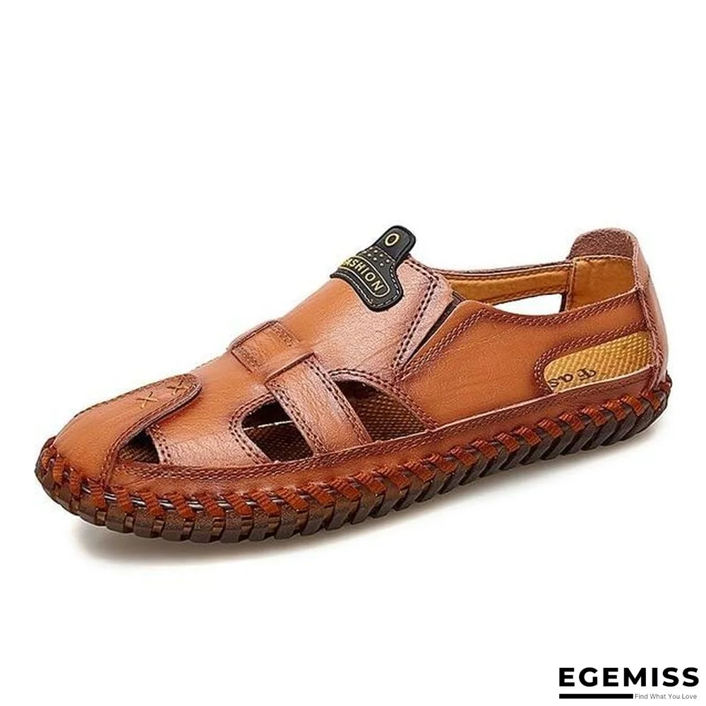 Leather Men Sandals Outdoor Flip Flop Casual Shoes Men Shoes | EGEMISS