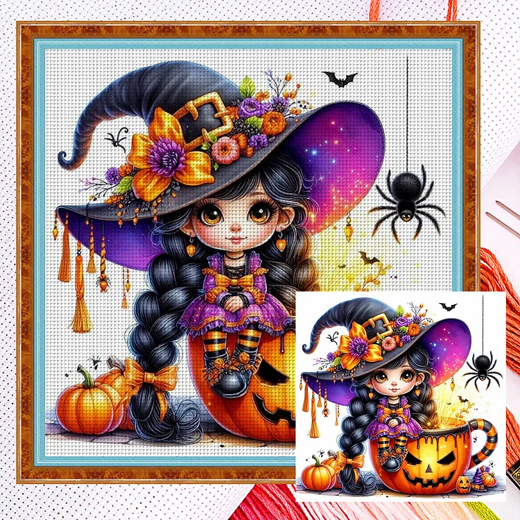 『YiShu』Halloween - 14CT Counted Eco-Friendly Cotton Thread Cross Stitch(40*40cm)