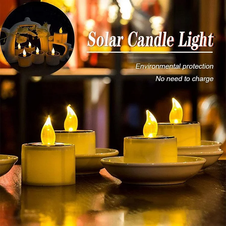 6 Pcs Solar Candles Flameless Lights