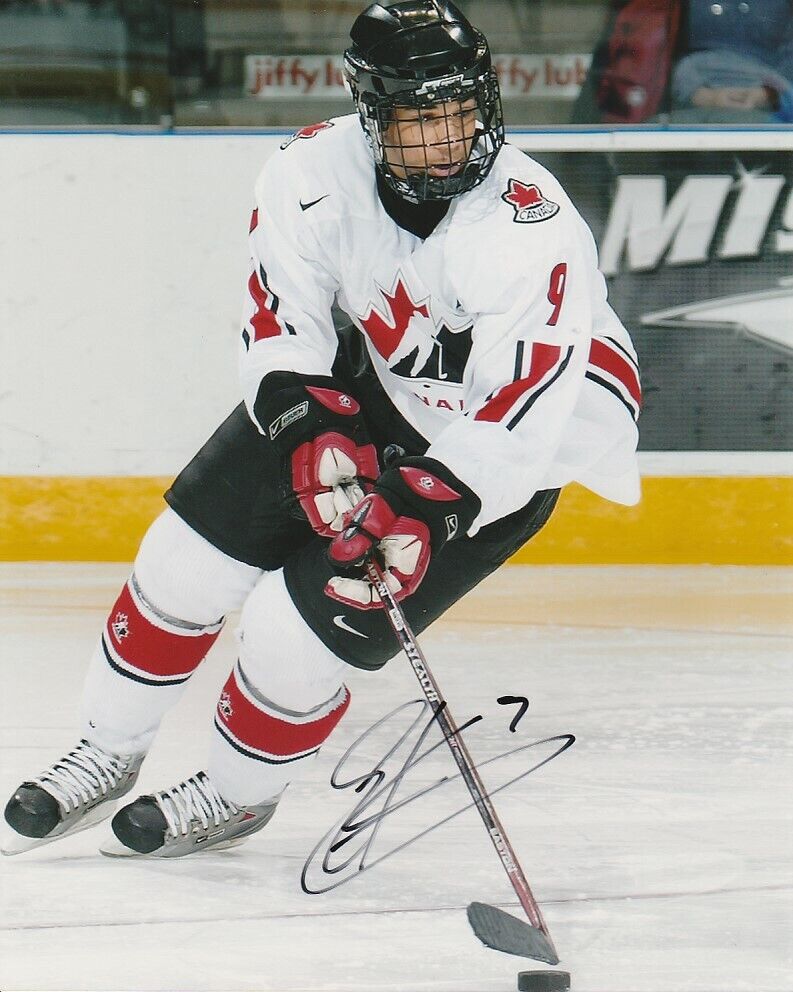 EVANDER KANE SIGNED TEAM CANADA WORLD JRS 8x10 Photo Poster painting! SAN JOSE SHARKS Autograph