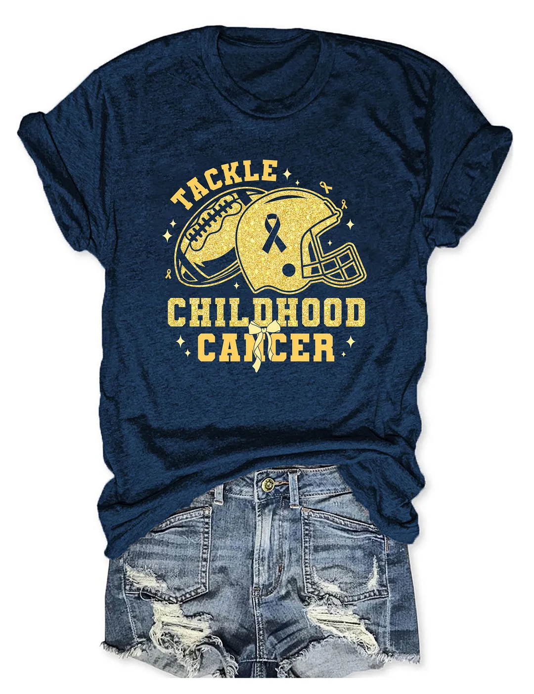 Tackle Childhood Cancer Football T-shirt
