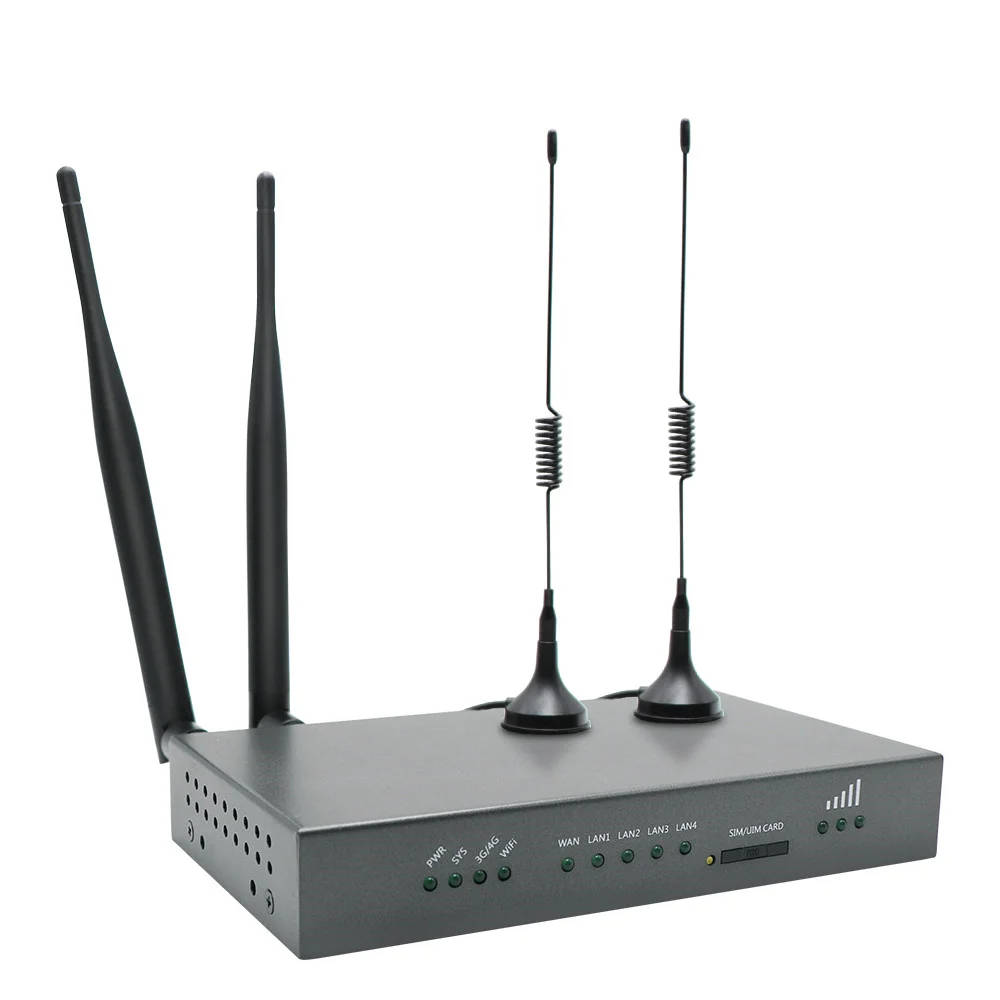 4 ports 4G LTE WIFI Industrial Grade Router 3G 4G Wireless Router with SIM Card Slot and WAN LAN Ports