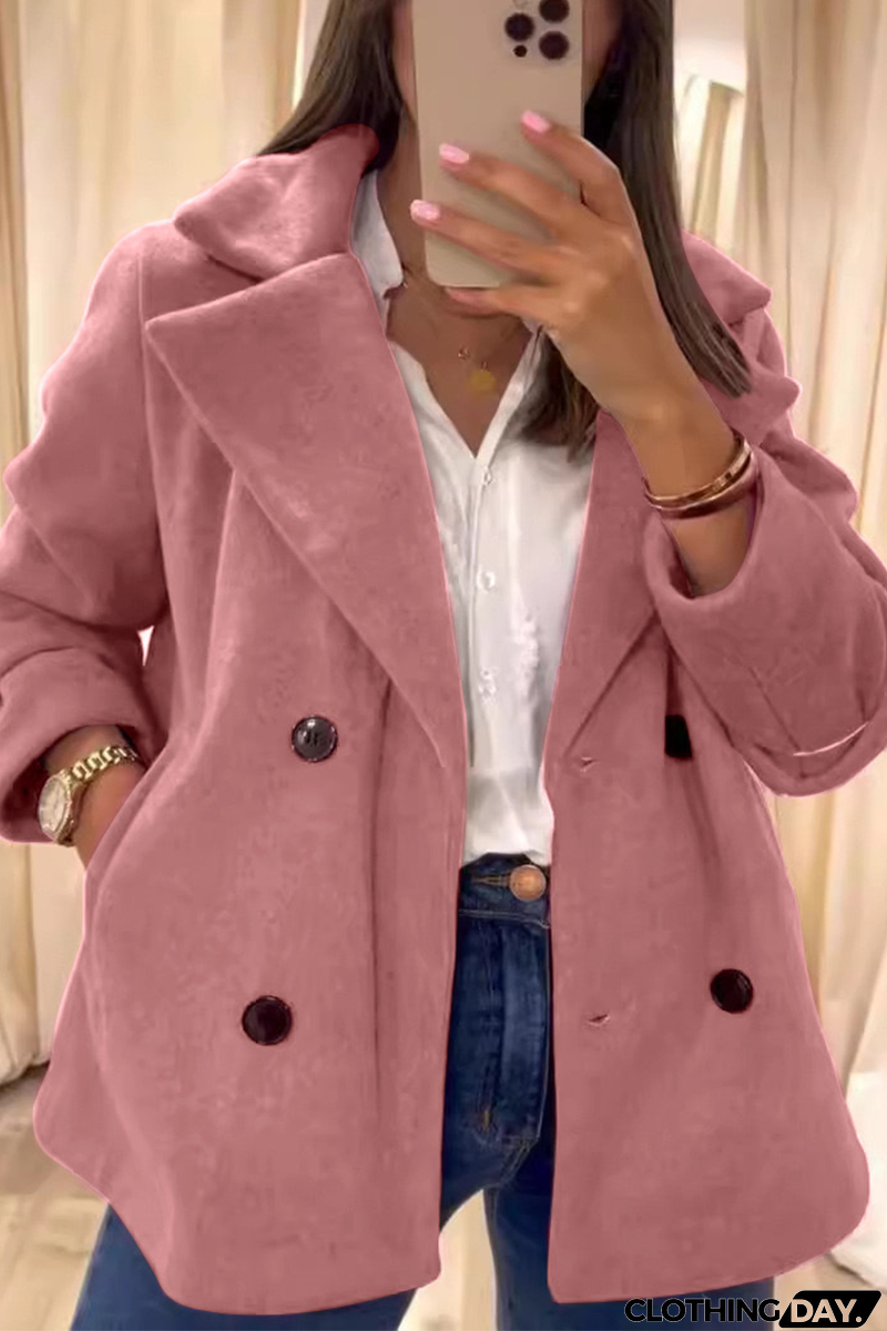 Casual Daily Buttons Turndown Collar Outerwear(6 Colors)