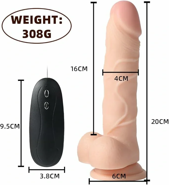 20 cm Realistic Vibrating Dildo with 20 Vibration Modes,Masturbation Dildo with Strong Suction Cup, Automatic Vibration Large Penis Sex Toy