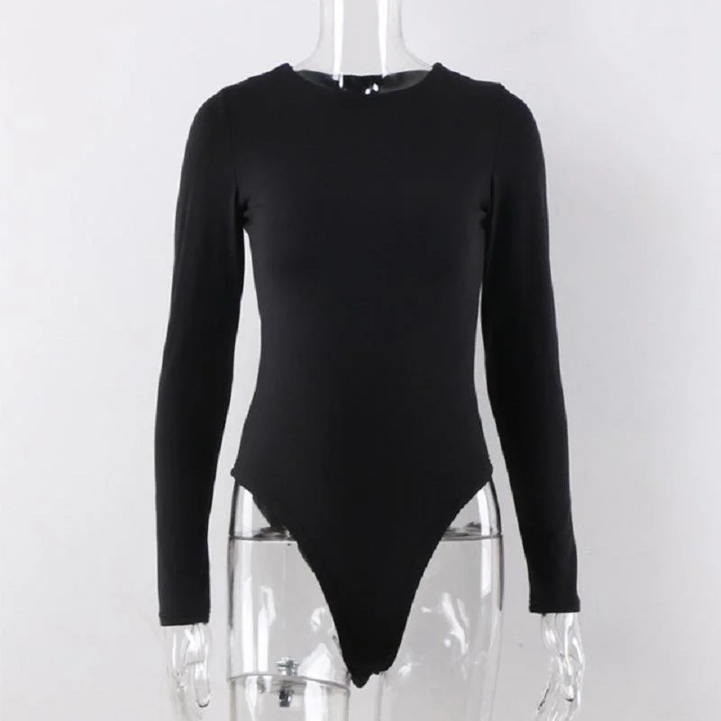 Brownm Brownm Autumn New Slim Sexy Jumpsuit Long Sleeve With Chest Sexy T-Shirt Female Ins