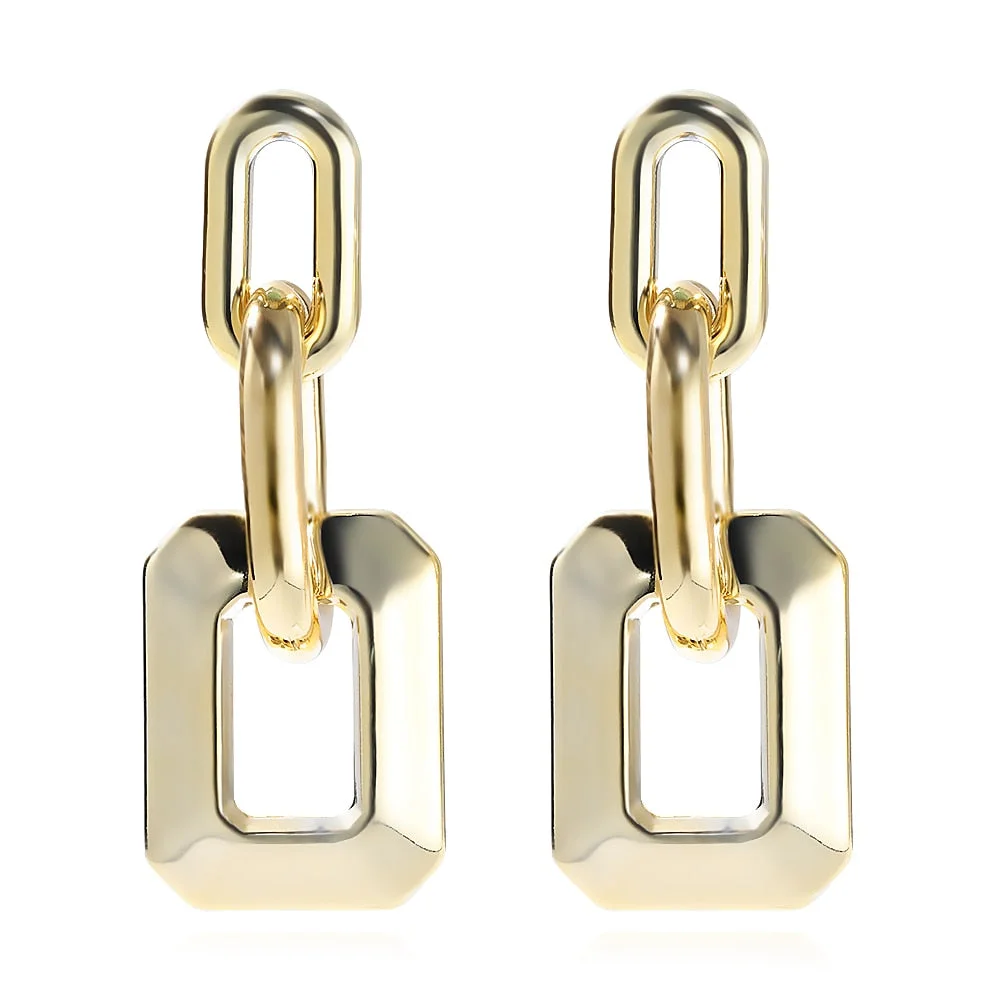 Dvacaman Golden Leaf Flower Earrings For Women Vintage Irregular Geometric Metal Long Drop Dangle Beetle Earrings Trendy Jewelry