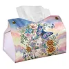 Letter Butterfly DIY PULeather Diamond Painting Tissue Box for Adults Beginners Gem Art Painting Napkin Holder for Living Room Bedroom Bathroom Table Decor