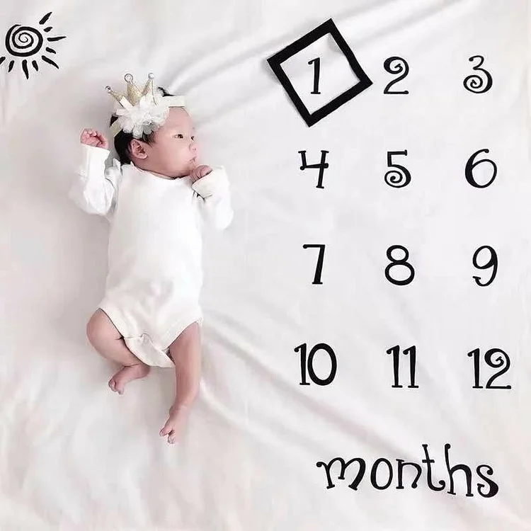 Baby Sun Monthly Growth Milestone Blanket