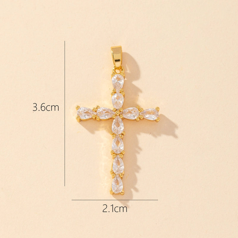 1 Piece Copper Zircon Printing Pendant