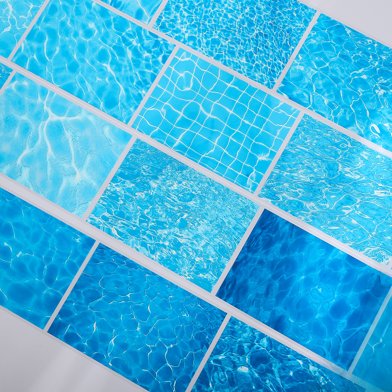 PET 테이프 - 100mm*500cm 빈티지 블루 바다 파도 물 광선 풍경