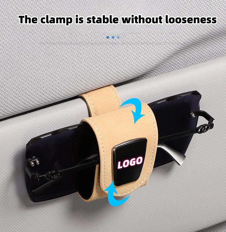 High-end suede car glasses protective clip