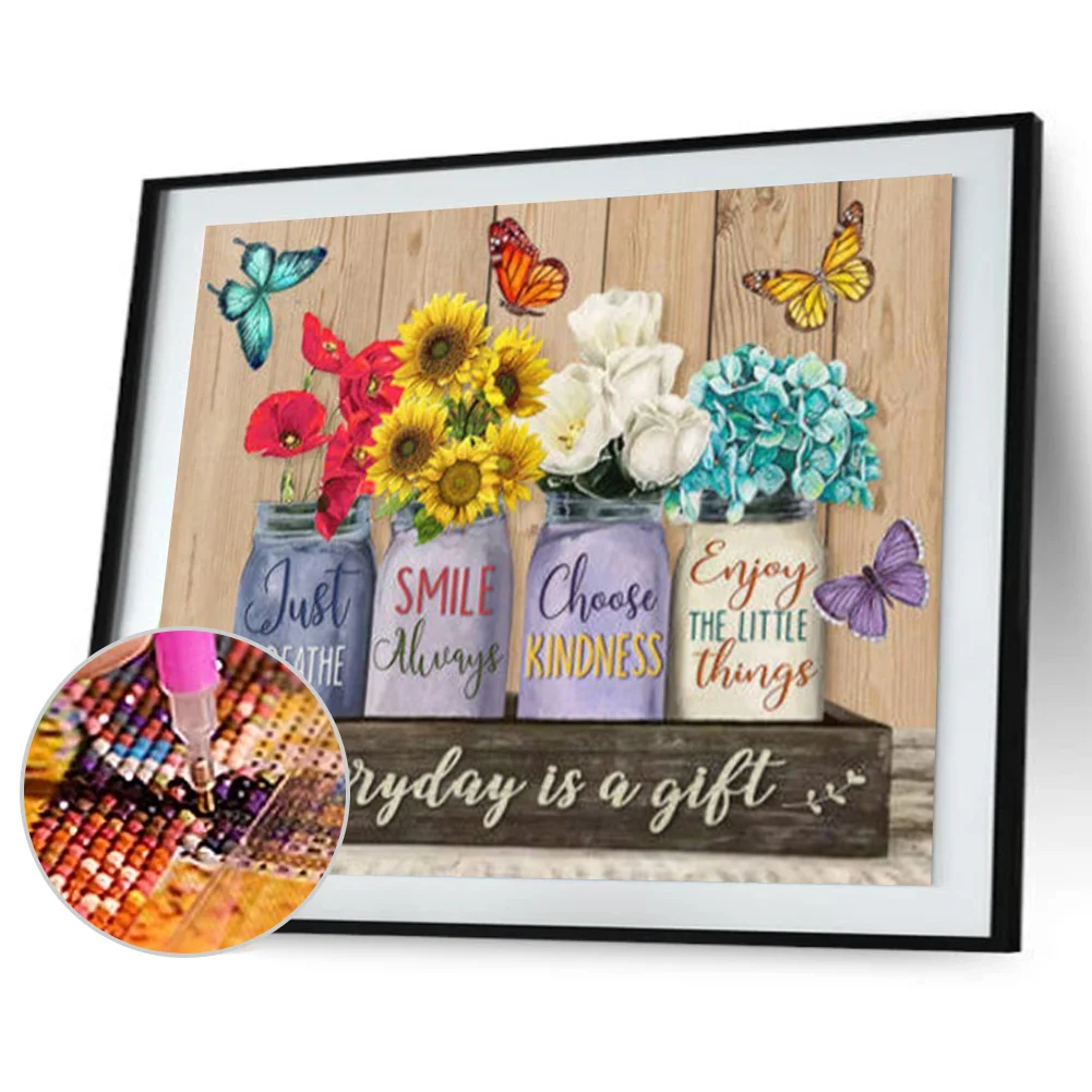 Diamond Painting - Full Round Drill - Flower Saying(50*40cm)