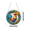 Diamond Painting Acrylic Stained Glass Rooster Hanging Pendant
