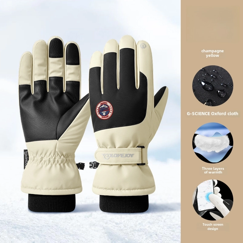 Winter Ski Gloves Outdoor Velvet Warm Electric Bike Riding Gloves Non-slip Waterproof Touch Screen Gloves SK28