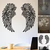 ✨Ailes d'ange noir Art des ailes en m&eacute;tal d&eacute;coration Murale avec lumi&egrave;res LED