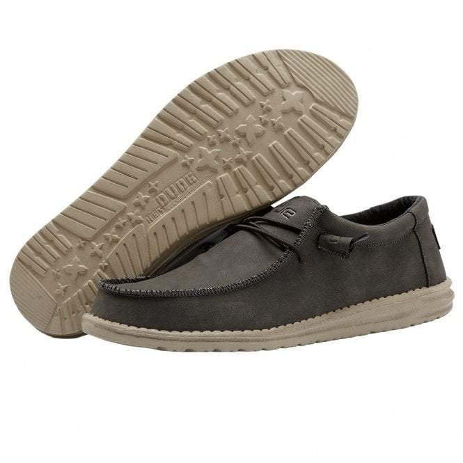 hey dude wally recycled leather carbon