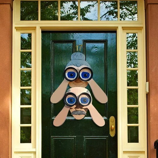 Home Fence Decor Nosy Old Man And Lady Garden Yard Art