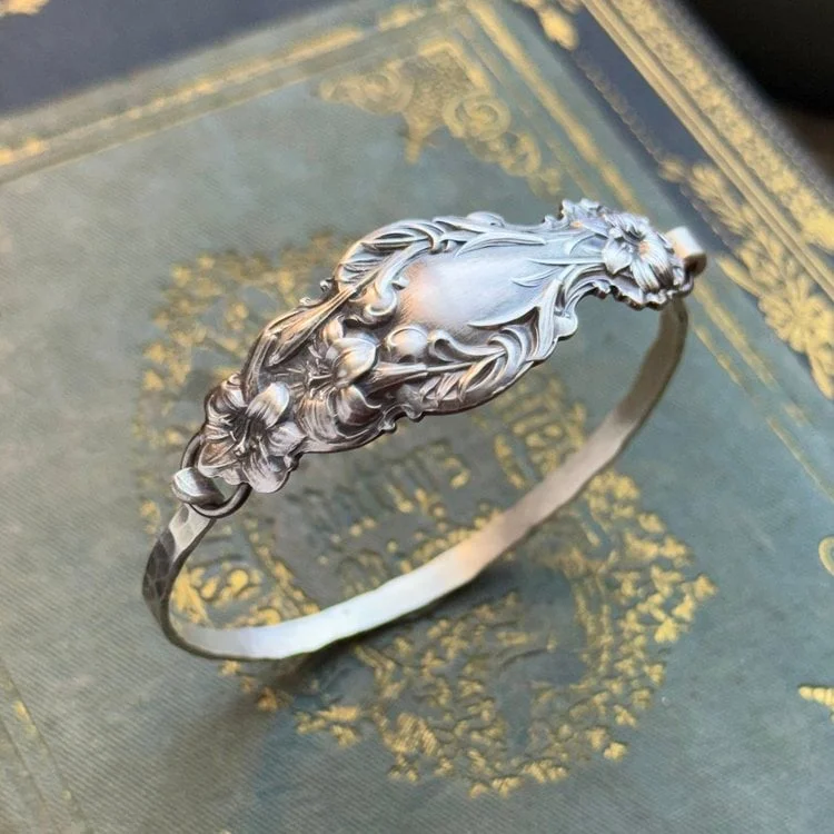 ✨Handmade Sterling Spoon Bangle - Made From Authentic Silver-Plated, Vintage Silverware 