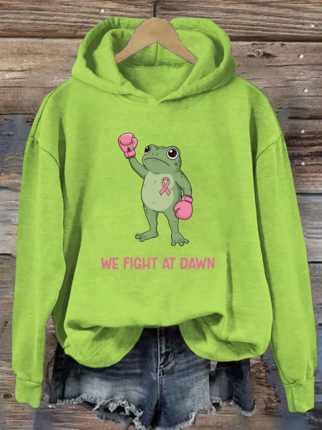 We Fight At Dawn Funny Frog Hoodie