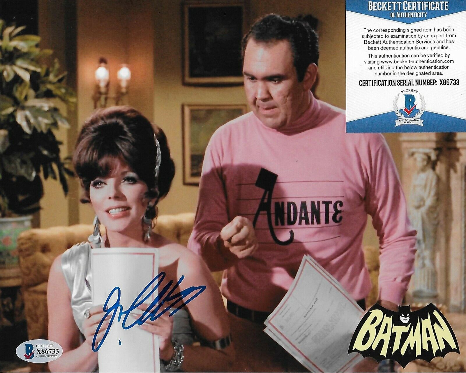 Joan Collins Batman Original Autographed 8X10 Photo Poster painting w/Beckett COA #3