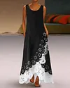 Women's A-Line Dress Maxi long Dress - Sleeveless Floral Hole Summer U Neck Plus Size Hot Casual vacation dresses  White Purple Blushing Pink Gold Light Blue S M L XL XXL 3XL 4XL 5XL