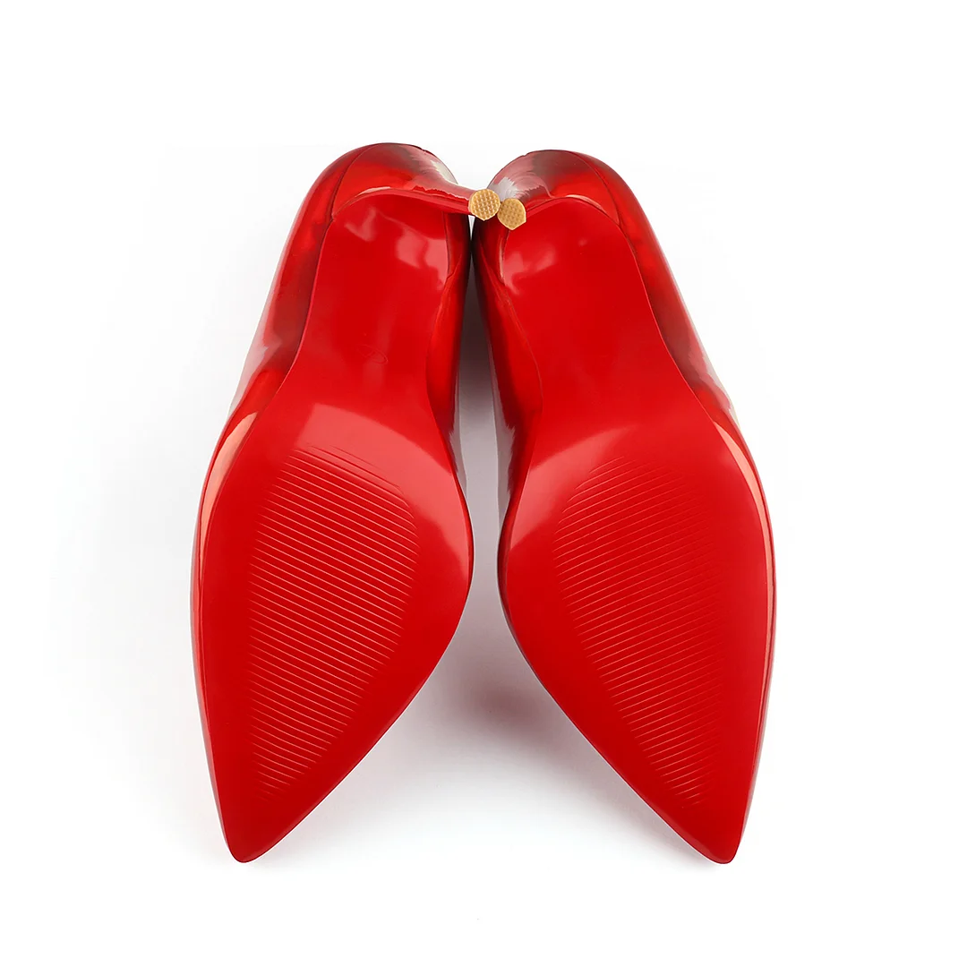 120/100mm Red Bottom Women's Party Wedding Heels Patent Pumps-MERUMOTE