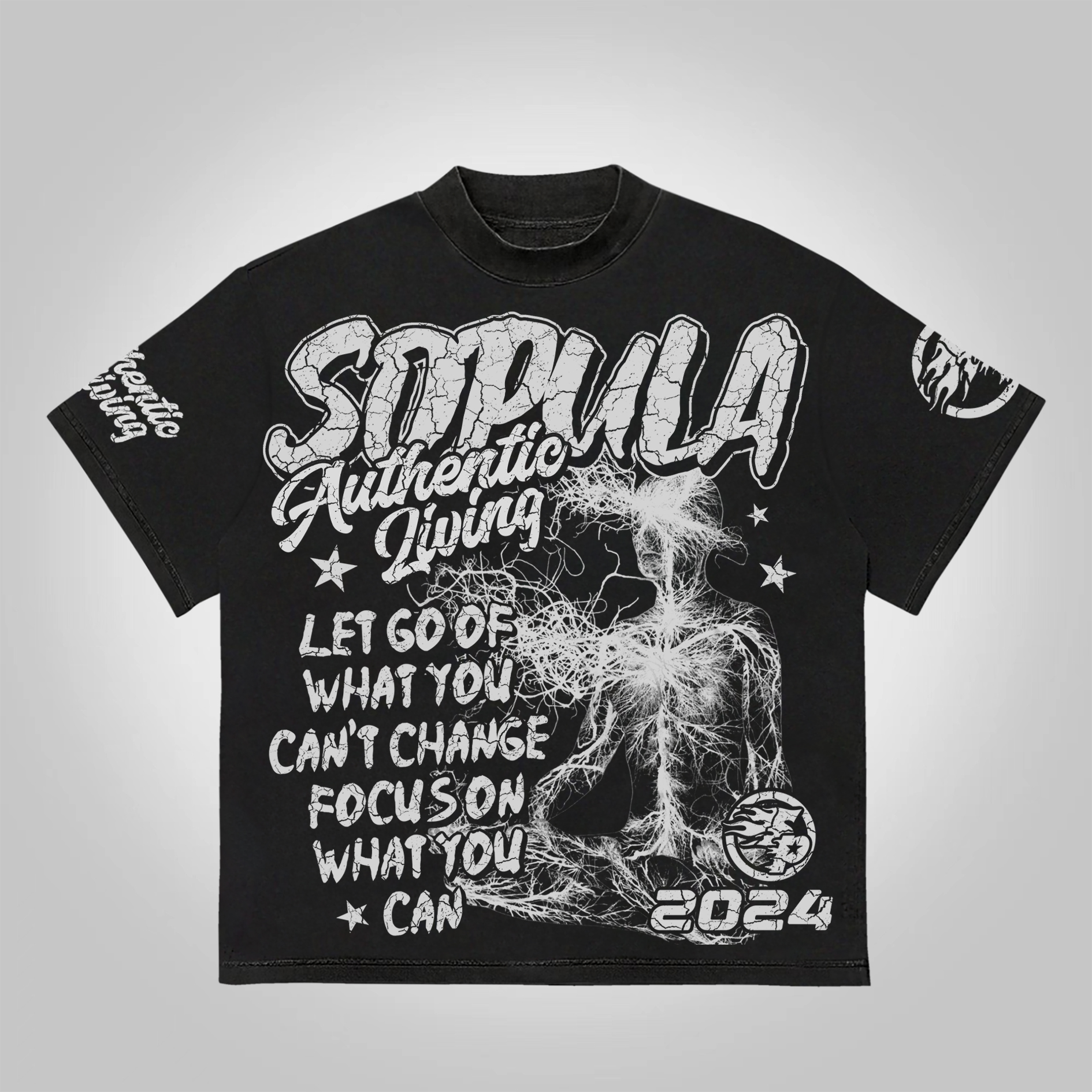 Sopula Studio Real Wise Vintage Print Pattern Cotton T-Shirt