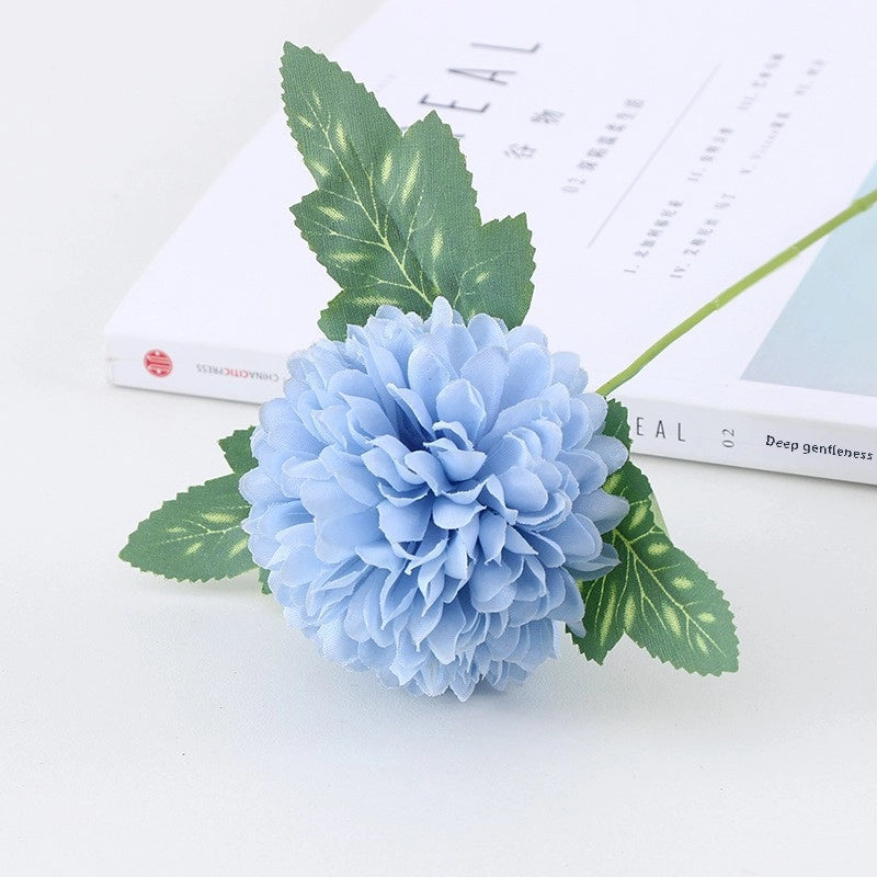 Artificial Chrysanthemum Single Ping-pong Chrysanthemum Wedding Decoration Home Living Room Soft Decoration Silk Cloth Dandelion Fake Flower
