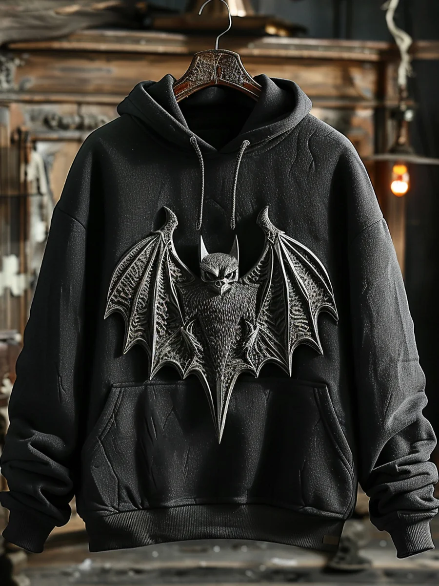 Bat Print Hoodie