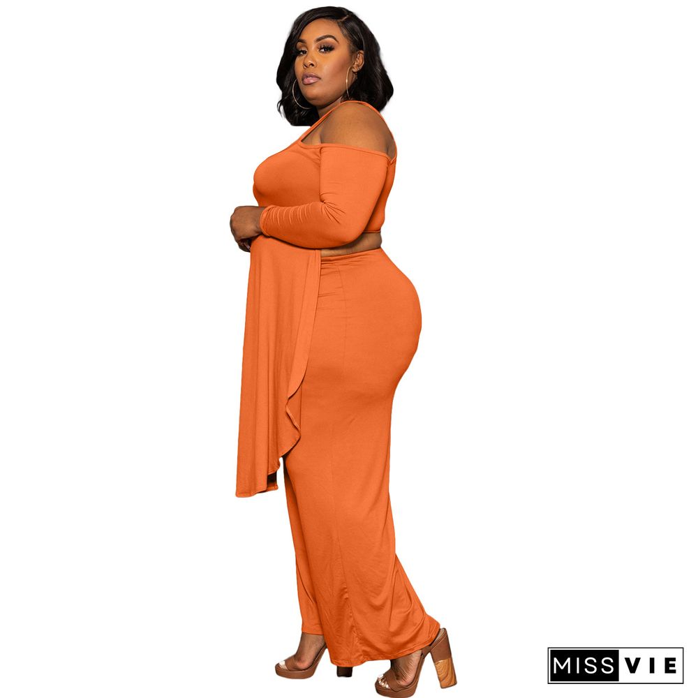 Plus Size Irregular Solid Casual Wide-leg Pants Suits