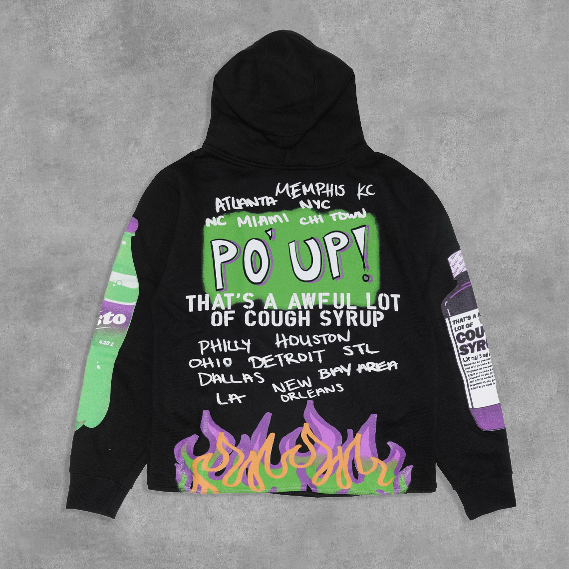 That's A Awful Lot Of Cough Syrup Po Up Trendy Furry Hoodie