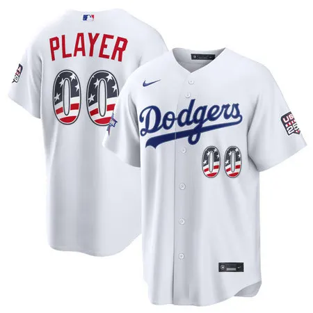 Men's Los Angeles Dodgers Nike White 2026 All-Star Edition Stars & Stripes Stadium Custom Jersey